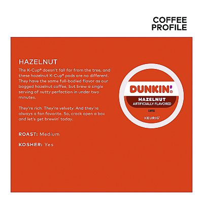 Dunkin Donuts K-Cup Pods, Hazelnut, 24/Box (GMT0848)