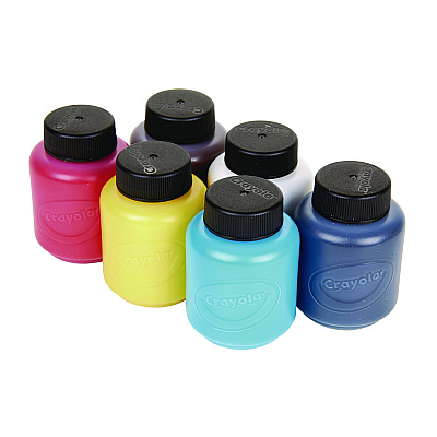 Crayola Acrylic Paint Set, Six Assorted Classic Colors, 2 oz Bottles, 6/Box (CYO1388272)