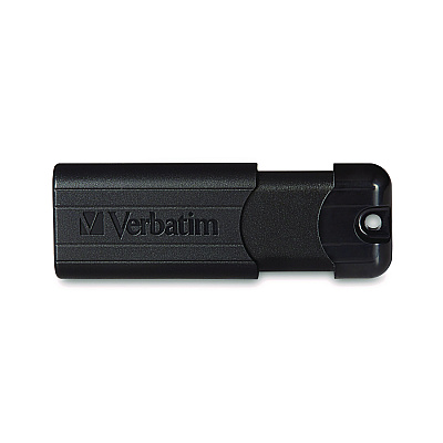 Verbatim PinStripe USB 3.2 Flash Drive, 32 GB, Black (VER49317)