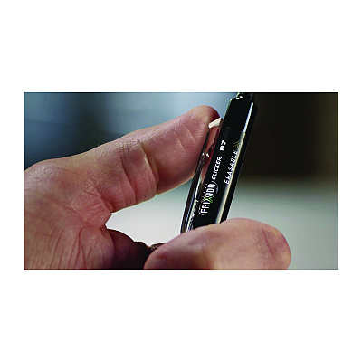 Pilot FriXion Ball Clicker Erasable Gel Pen, Retractable, Fine 0.7 mm, Black Ink and Barrel, 2/Pack (PIL31460)