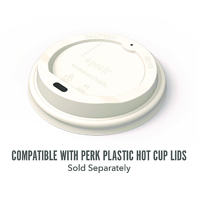 Perk Insulated Paper Cup, 10 oz, White/Teal, 40/Pack (PRK59482)