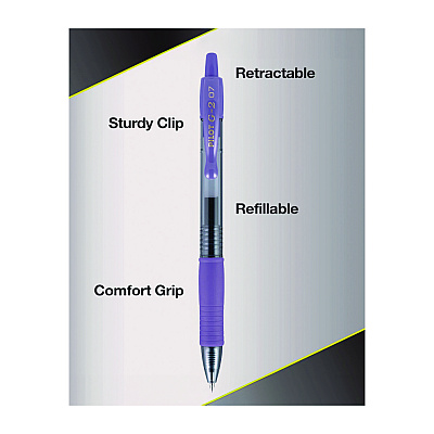 Pilot G2 Premium Gel Pen, Retractable, Fine 0.7 mm, Assorted Ink and Barrel Colors, 5/Pack (PIL31079)