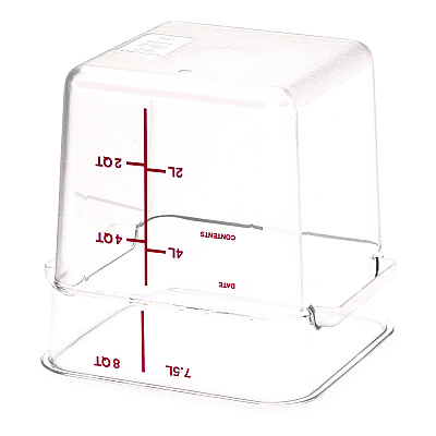 Carlisle Squares Polycarbonate Food Storage Container, 8 qt, 8.75 x 8.75 x 9, Clear, Plastic (CFS1195307)