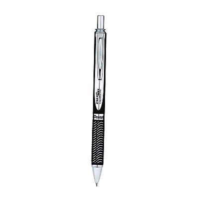 Pentel EnerGel Alloy RT Gel Pen, Retractable, Medium 0.7 mm, Black Ink, Black/Aluminum Barrel (PENBL407ABPA)