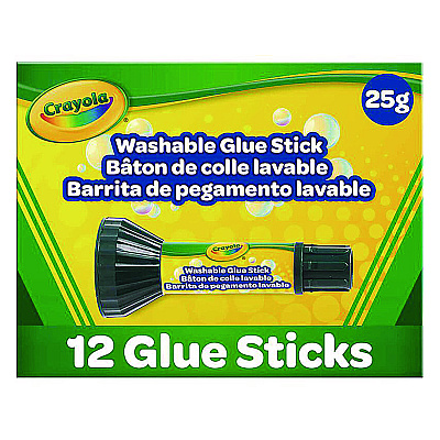 Crayola Washable Glue Sticks, 0.29 oz, Dries Clear (CYO424874)
