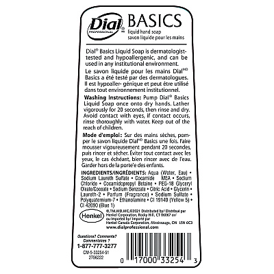 Dial Professional Basics Liquid Hand Soap, Fresh Floral Scent, 7.5 oz Pump Bottle (DIA06028)