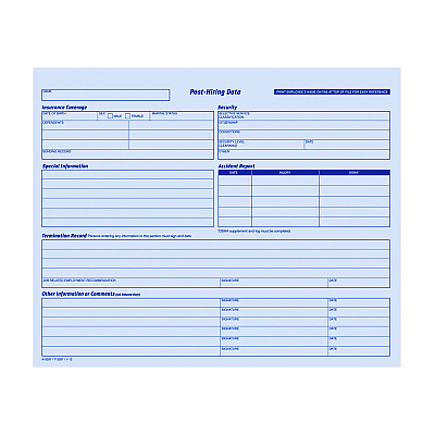 Adams Employee Personnel File Jacket, Unpunched, Straight Tab, Letter Size, Blue, 20/Pack (ABF9287)