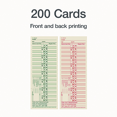 Adams Time Cards for Acroprint, Amano and Lathem Time Clocks, Two Sides, Bi-Weekly, 3.38" x 9", 200/Pack (ABF9675200)
