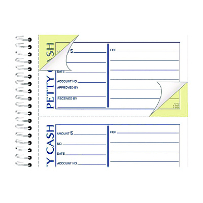 Adams Petty Cash Receipt Book, Two-Part Carbonless, 5 x 2.75, 4 Forms/Sheet, 200 Forms Total (ABFSC1156)