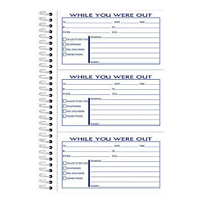Adams While You Were Out Messages Book, Two-Part Carbonless, 5 x 2.83, 3 Forms/Sheet, 300 Forms Total (ABFSC8603D)