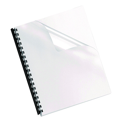 Fellowes Crystals Transparent Presentation Covers for Binding Systems, Unpunched, Clear, with Square Corners, 11 x 8.5, 25/Pack (FEL52043)