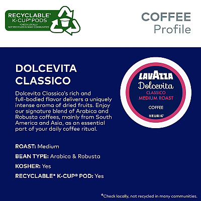 Lavazza Classico Coffee K-Cups, 22/Box (LAV6001)