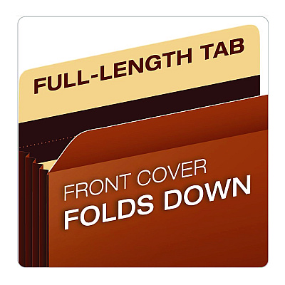 Pendaflex Tyvek Heavy-Duty Reinforced File Pockets, 3.5" Expansion, Letter Size, Redrope, 10/Box (PFXC1524EHD10)