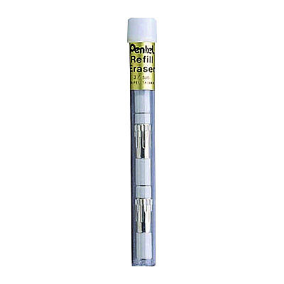 Pentel Eraser Refills for Sharp Kerry/EnerGize-X/Wow Pencil/Gizmo/Cushi/Hot Shots/Technica-X, White, 4/Tube, 3 Tubes/Pack (PENZ21BP3K6)
