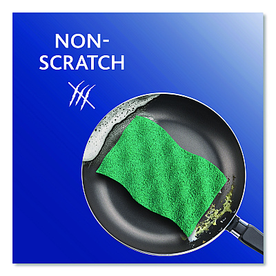 O-Cedar Scrunge Non-Scratch Scrub Sponge, 2.63 x 4.25, 1" Thick, Green/Blue, 2/Pack, 8 Packs/Carton (169431CT)