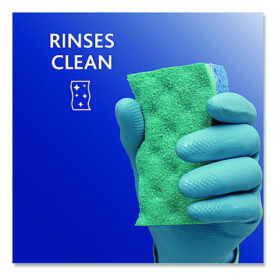 O-Cedar Scrunge Non-Scratch Scrub Sponge, 2.63 x 4.25, 1" Thick, Green/Blue, 2/Pack, 8 Packs/Carton (169431CT)