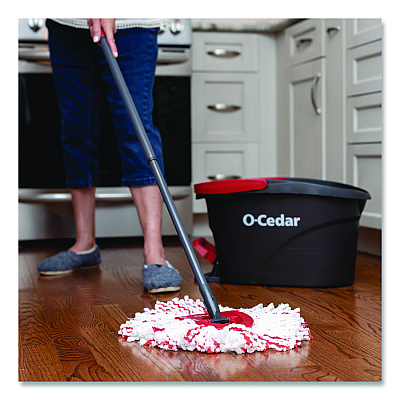 O-Cedar EZWring Deep Clean Refill, Patented Microfiber, Custom Size for EZ Wring Mop Systems, Red/White, 4/Carton (170500CT)