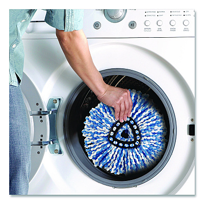 O-Cedar Rinse Clean Refill, Microfiber, Custom Size for Rinse Clean Mop System, Blue/White, 2/Pack, 6 Packs/Carton (172092CT)