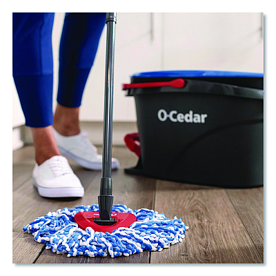 O-Cedar Rinse Clean Refill, Microfiber, Custom Size for Rinse Clean Mop System, Blue/White, 2/Pack, 6 Packs/Carton (172092CT)