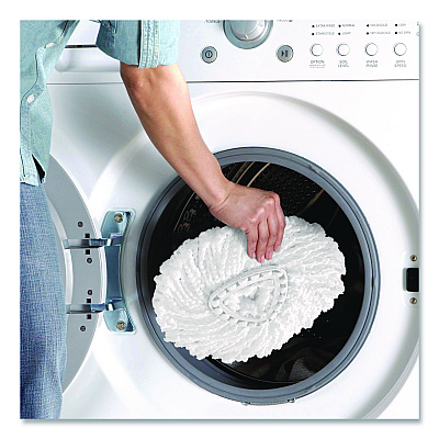 O-Cedar EZWring Spin Mop Refill, Patented Microfiber, Custom Size for EZ Wring Mop Systems, White, 2/Pack, 4 Packs/Carton (172385CT)