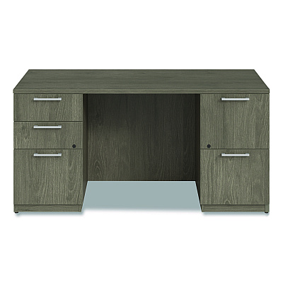 Alera Seville Series Double Pedestal Desk, 60" x 30" x 29", Walnut (SVDP6030WA)