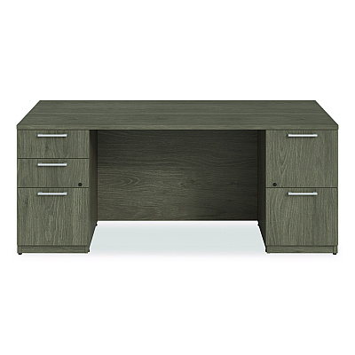 Alera Seville Series Double Pedestal Desk, 72" x 36" x 29", Walnut (SVDP7236WA)