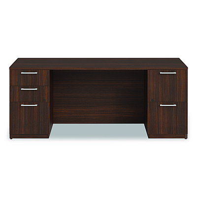 Alera Seville Series Double Pedestal Credenza, 72w x 24d x 29h, Mahogany (SVDPC7224MY)