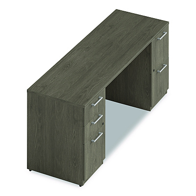 Alera Seville Series Double Pedestal Credenza, 72w x 24d x 29h, Walnut (SVDPC7224WA)