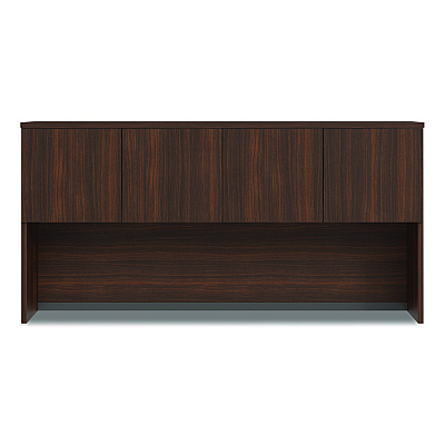 Alera Seville Hutch with Doors, 4 Compartments, 72w x 16d x 36h, Mahogany (SVH7236MY)