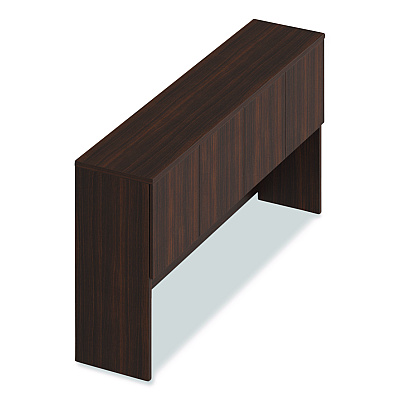 Alera Seville Hutch with Doors, 4 Compartments, 72w x 16d x 36h, Mahogany (SVH7236MY)