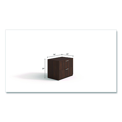 Alera Seville Series Lateral File Cabinet, 2 Legal-Size File Drawers, Mahogany, 36" x 24" x 29" (SVLF3624MY)