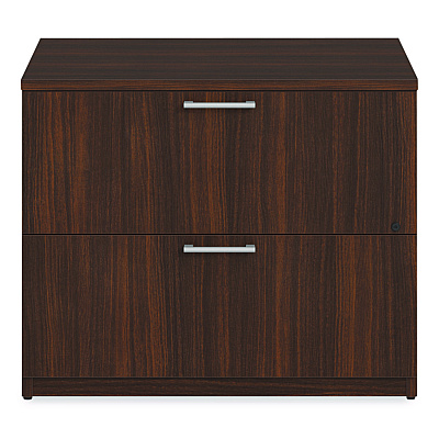 Alera Seville Series Lateral File Cabinet, 2 Legal-Size File Drawers, Mahogany, 36" x 24" x 29" (SVLF3624MY)