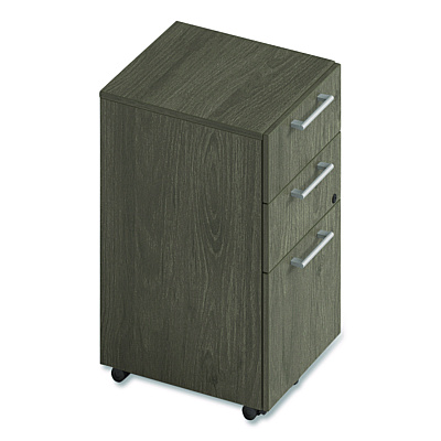Alera Seville Series Mobile Pedestal, Left/Right, 3-Drawer: Box/Box/File, Legal, Walnut, 15" x 18" x 27" (SVMPBBFWA)
