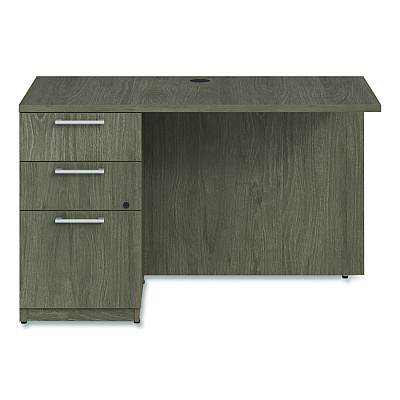Alera Seville Series Desk Return with Pedestal, Left, 48" x 24" x 29", Walnut (SVRLP4824WA)