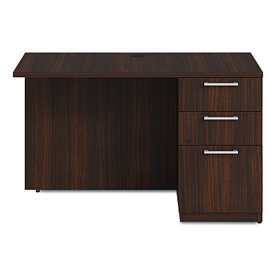 Alera Seville Series Desk Return with Pedestal, Right, 48" x 24" x 29", Mahogany (SVRRP4824MY)