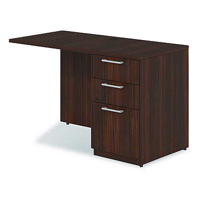 Alera Seville Series Desk Return with Pedestal, Right, 48" x 24" x 29", Mahogany (SVRRP4824MY)