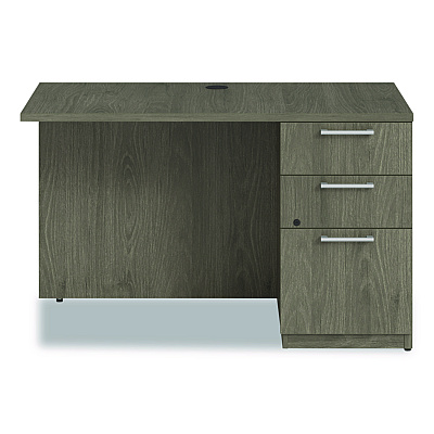 Alera Seville Series Desk Return with Pedestal, Right, 48" x 24" x 29", Walnut (SVRRP4824WA)