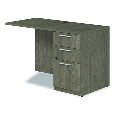 Alera Seville Series Desk Return with Pedestal, Right, 48" x 24" x 29", Walnut (SVRRP4824WA)