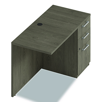 Alera Seville Series Desk Return with Pedestal, Right, 48" x 24" x 29", Walnut (SVRRP4824WA)