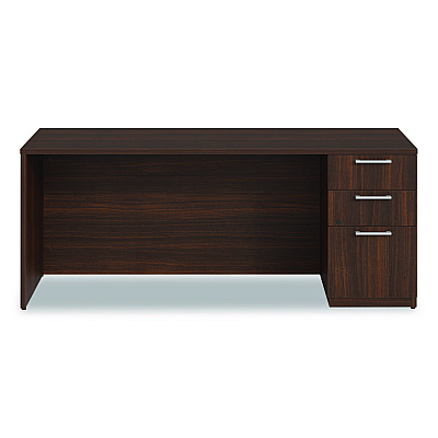 Alera Seville Series Credenza with Pedestal, Right Pedestal, 72w x 24d x 29h, Mahogany (SVRSPC7224MY)