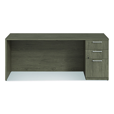 Alera Seville Series Credenza with Pedestal, Right Pedestal, 72w x 24d x 29h, Walnut (SVRSPC7224WA)