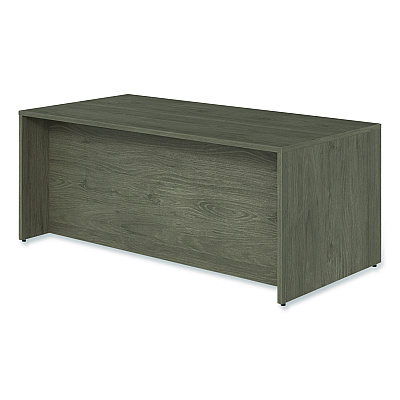Alera Seville Series Single Pedestal Desk, Left Pedestal, 72" x 36" x 29", Walnut (SVSPL7236WA)