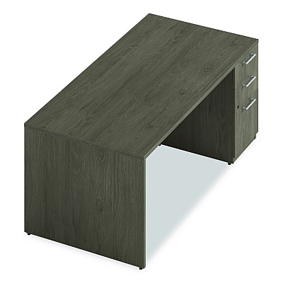 Alera Seville Series Single Pedestal Desk, Right Pedestal, 72" x 36" x 29", Walnut (SVSPR7236WA)