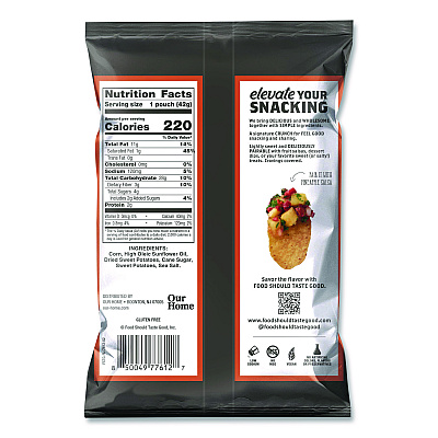Food Should Taste Good Tortilla Chips, Sweet Potato with Sea Salt, 1.5 oz, 24/Carton (77612)