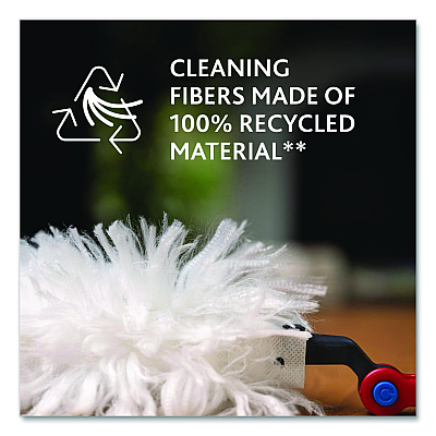 O-Cedar Flex and Catch Duster Heavy-Duty Refills, Polyester, White, 10/Pack, 4 Packs/Carton (172170CT)