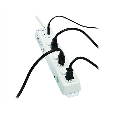 Tripp Lite Safe-IT Medical-Grade Power Strip with Antimicrobial Protection, 6 Hospital-Grade Outlets, USB Charging, 2 ft Cord, White (PS602HGUSB)