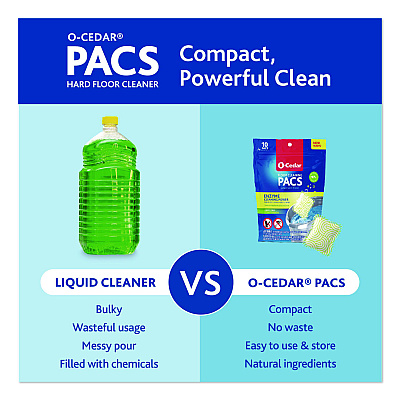 O-Cedar Cleaning PACS, Crisp Citrus Scent, 10/Pack, 8 Packs/Carton (172400CT)