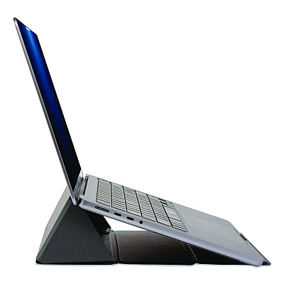 Allsop Foldio Laptop and Tablet Stand, +30 Tilt, 9.5" x 14.5" x 3", Black, Supports 7 lb (32670)
