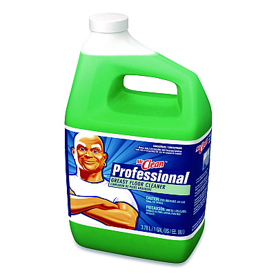Mr. Clean Professional Greasy Floor Cleaner, 1 gal Bottle, 4/Carton (25046)