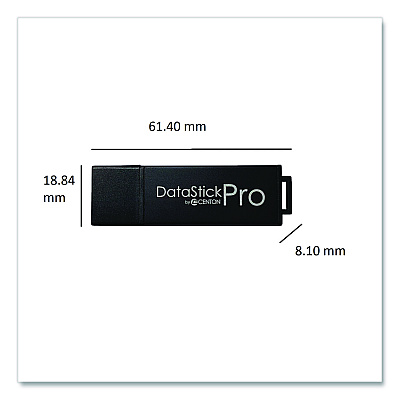 Centon DataStick Pro USB 3.2 Type A Flash Drive, 64 GB, Black (388858)